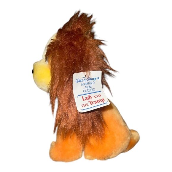 Disney Lady & the Tramp Stuffed Animal Brown Dog 8" Plush 1985 Vintage NWT - Picture 2 of 7